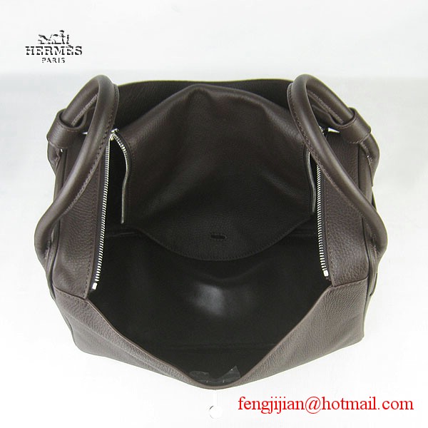 Hermes Women Shoulder Bag Dark Coffee 6208