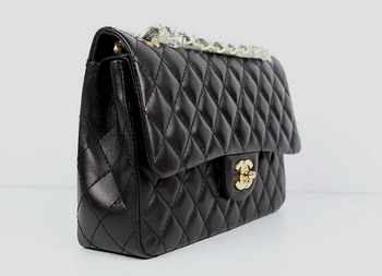 Chanel 2.55 Quilted Flap Handbag A1112 Black with Gold Hardware