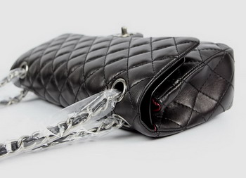 Chanel 2.55 Quilted Flap Handbag A1112 Black with Silver Hardware