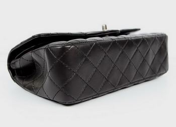 Chanel 2.55 Quilted Flap Handbag A1112 Black with Silver Hardware