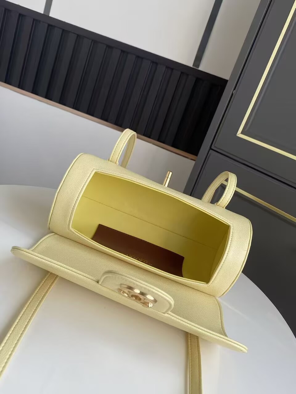 Chanel 26S Preppy Coco Top Handle Bag A53203 Yellow