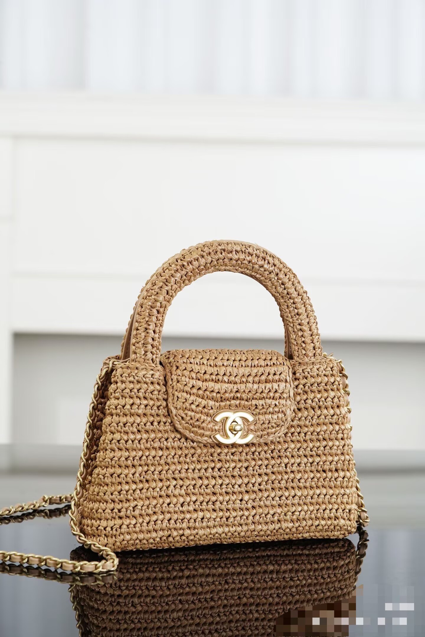 Chanel 26C Kelly Woven Bag AS4416 Beige