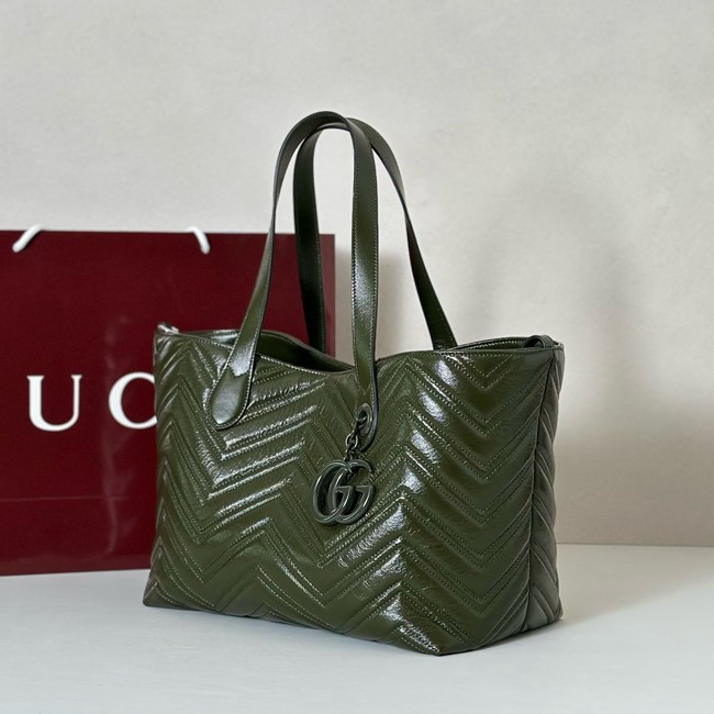 Gucci GG Marmont medium tote bag 855279 dark green