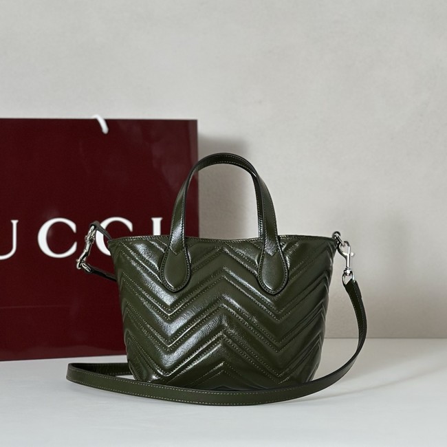 Gucci GG Marmont small tote bag 855391 dark green