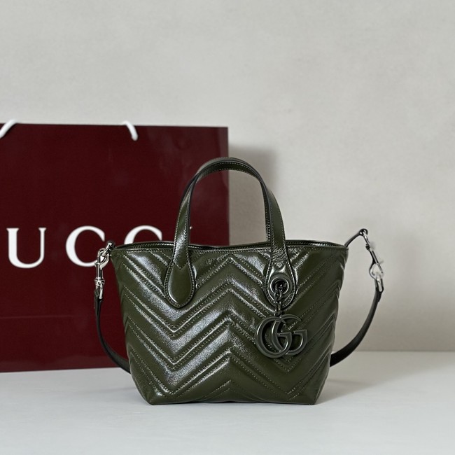 Gucci GG Marmont small tote bag 855391 dark green