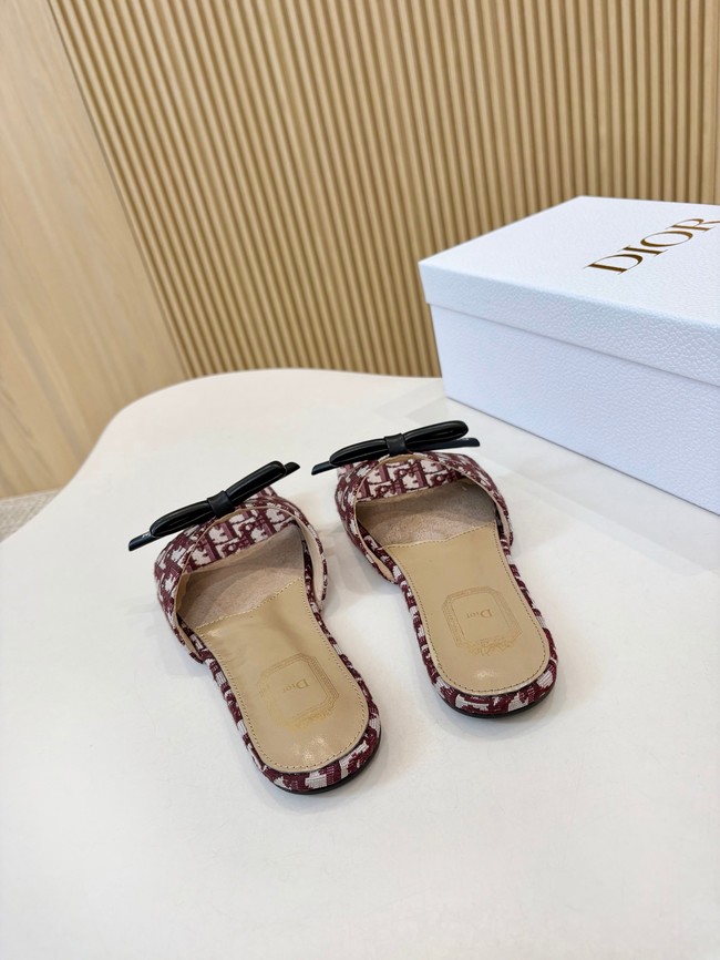 Dior Bow Slide Dior Oblique Embroidered Cotton KCO623-1