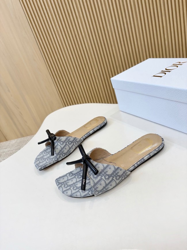 Dior Bow Slide Dior Oblique Embroidered Cotton KCO623-2