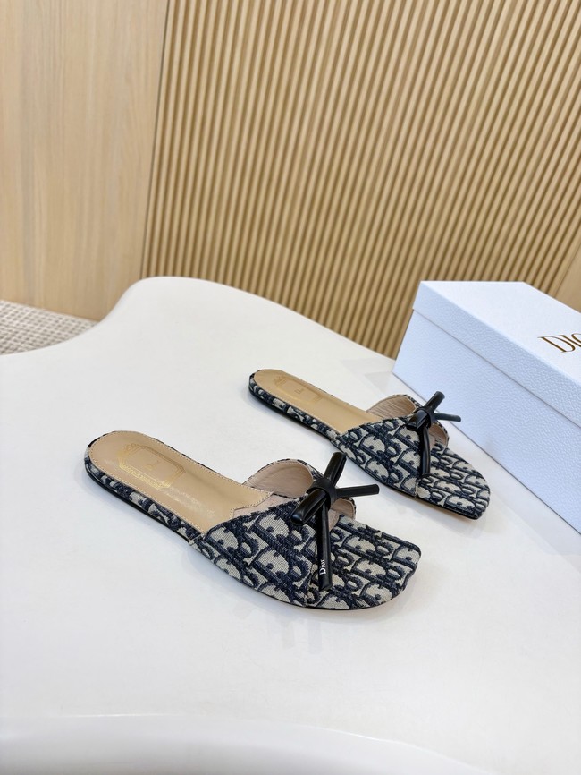 Dior Bow Slide Dior Oblique Embroidered Cotton KCO623-3